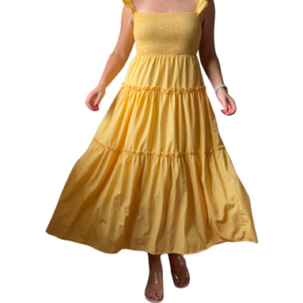Johnny Becca Yellow Women's Midi Dress